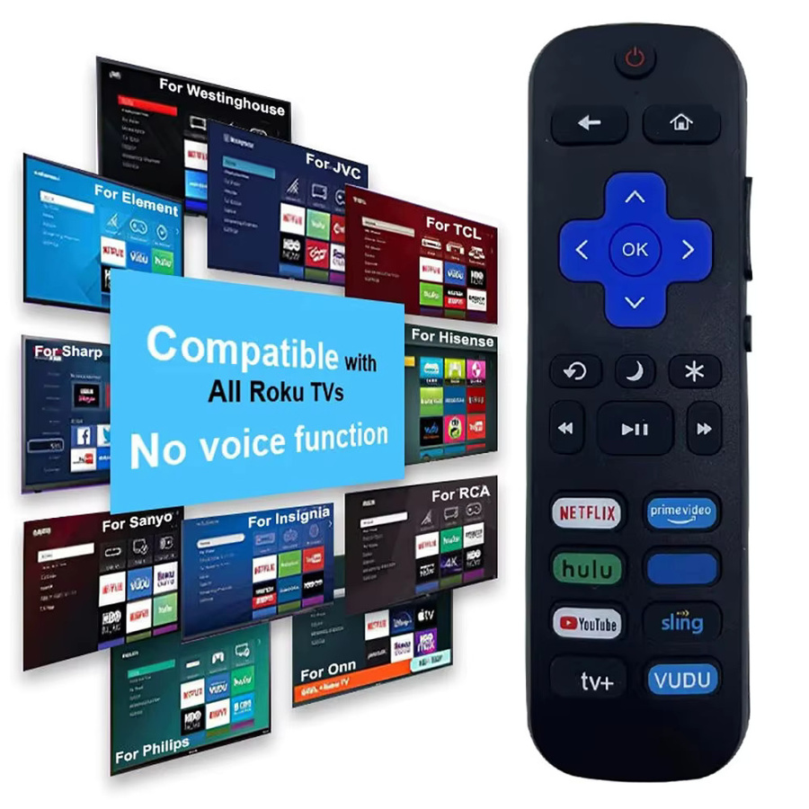 Universelle Infrarot-Fernbedienung für Roku Streaming-Player mit Netflix, Vudu, Pandora und Youtube Tasten in Schwarz - Bild 6
