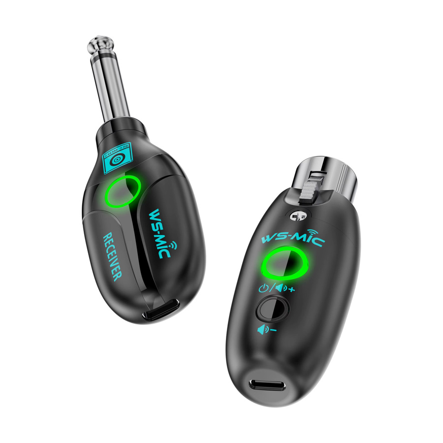 jamjum Kabelloses Mikrofon-Transceiver-Set mit Sender und Empfänger in Schwarz für hochauflösende Klangqualität und Anti-Heulen-Funktion - Bild 2