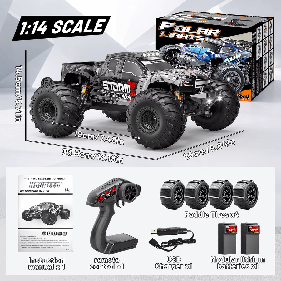 Womaqu HS14301 RC Auto, 1:14, 4WD Offroad RC Truck, ferngesteuert, ab 14 Jahren - Bild 8