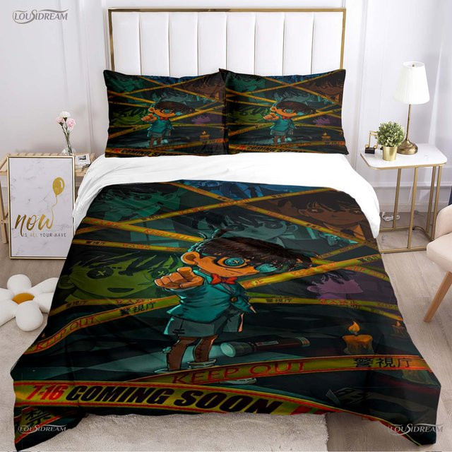 Detektiv Conan Anime Bettwäsche-Set mit Steppdecke und Kissenbezügen, Paslu, B/H: 135 x 200 cm - Bild 1