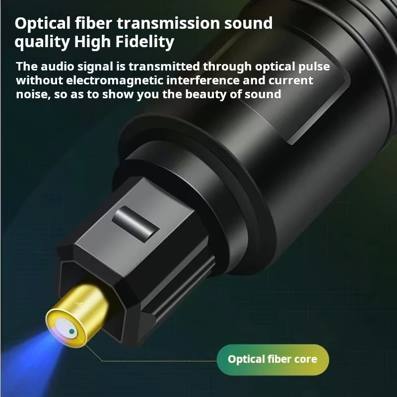 DIVEDEER Digitales Optisches Audio Kabel Toslink SPDIF mit vergoldeten Steckern in Schwarz und Gold - Bild 2