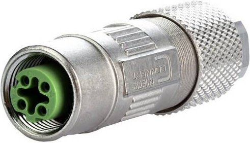 Metz Connect MMF881A115 Steckverbinder Buchse in Silber aus Zinkdruckguss mit 4 Polen - Bild 1