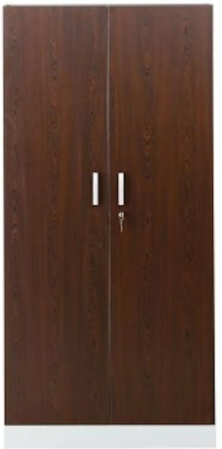 PROREGAL Aktenschrank Beetle mit 4 Fachböden und Schloss, Weiß und Wenge, H x B x T: 195 x 92 x 42 cm - Bild 1