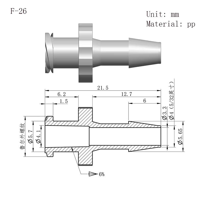 MLDCZS Luer Lock Adapter aus Kunststoff für Luftventil und Spritzenzylinder mit verschiedenen Anschlussgrößen - Bild 2