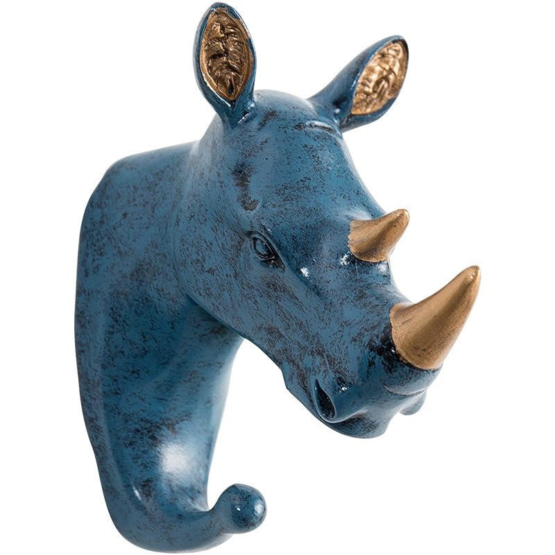 Dekorativer Wandmontierter Tierkopf-Haken aus Harz von Yiran Furniture als Garderobenhaken und Wandaufhänger - Bild 1