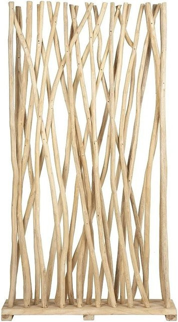 Paravent Gayana von Vente-unique aus Teakholz in Naturfarben Hell, B: 100 cm, H: 180 cm, T: 25 cm - Bild 1