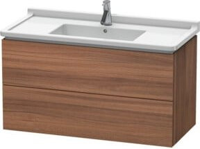 Duravit L-Cube Waschtischunterschrank wandhängend, Nussbaum Natur, B: 102 cm, T: 46,9 cm, H: 55,8 cm - Bild 1
