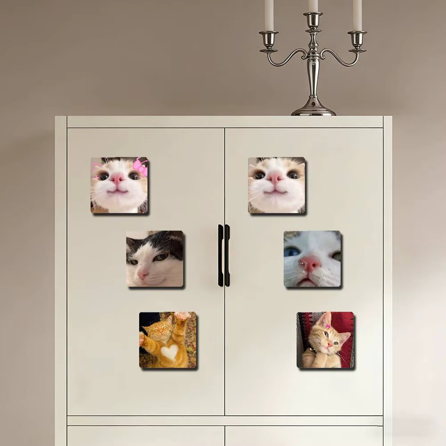 Lustige Katze Memes Kühlschrankmagnete in Multicolor als Cartoon Tiermagnete zur Kühlschrankdekoration - Bild 3