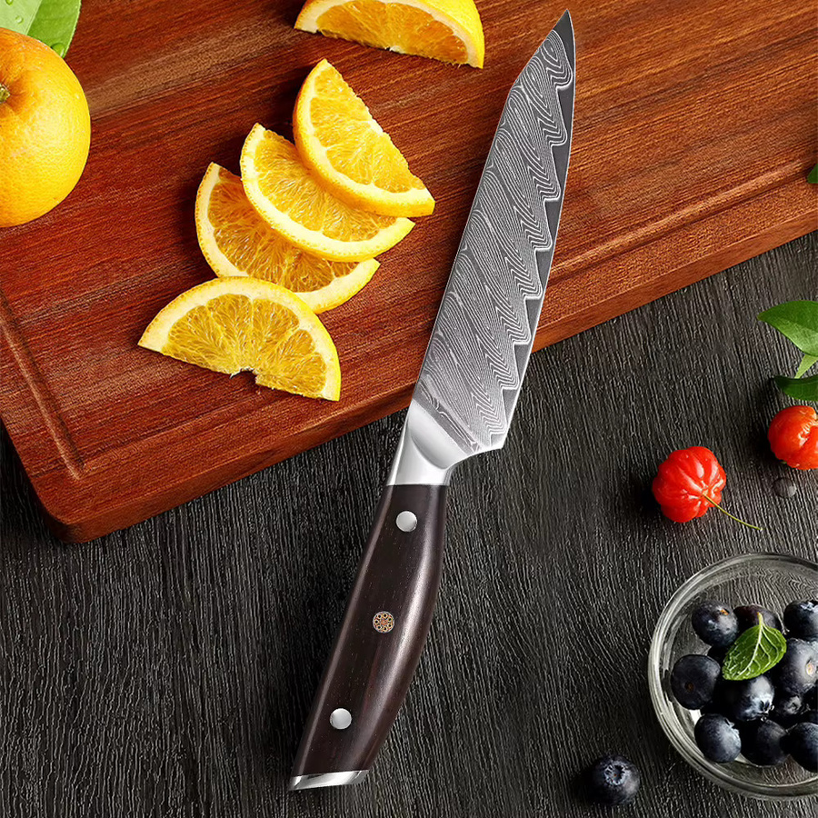 YIZEMA Professionelles Damaststahl Küchenmesser als Paring Knife für Obst, Gemüse und Fleisch, 12,7 cm - Bild 2