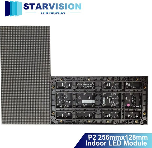 P2 Hochauflösendes LED-Modul für den Innenbereich, Matrix-Vollfarbpanel in Schwarz, 160 x 80 Pixel, B/H: 320 x 160 mm, 3840 Hz, programmierbarer SMD-Bildschirm - Bild 1