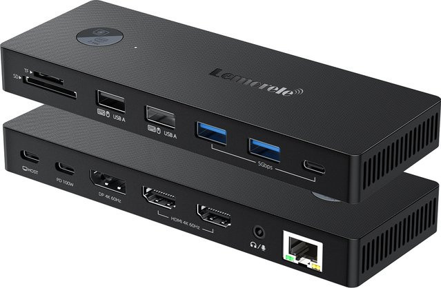 Lemorele 13-Port USB-C Hub mit Doppel-HDMI 4K@60Hz, RJ45 Ethernet, USB-A und 100W PD Datenübertragungshub für deinen Laptop - Bild 1