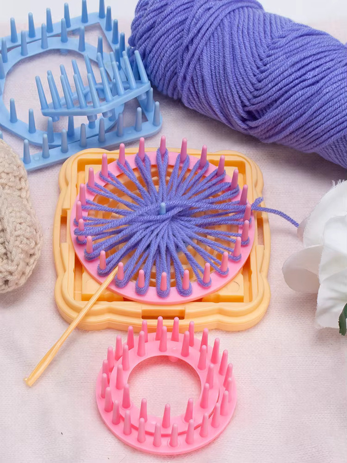 QJH DIY Blumen-Strickset mit Häkel- und Webwerkzeugen aus Kunststoff in Multicolour - Bild 4
