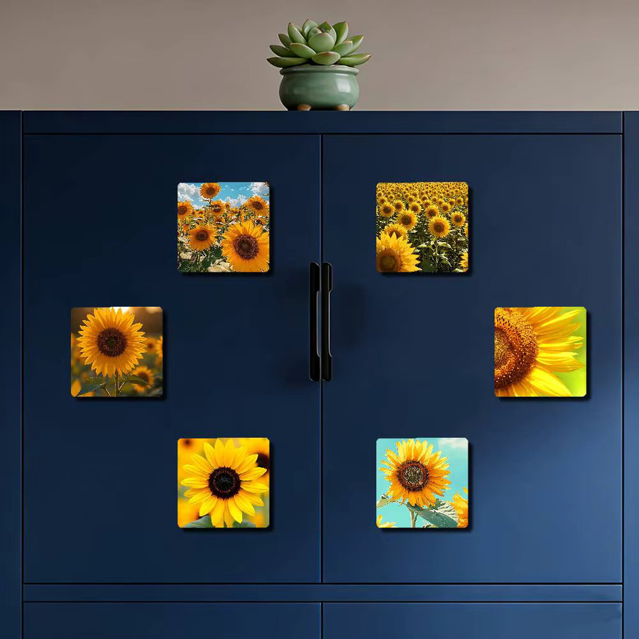 Sonnenblumen-Kühlschrankmagnet in Gelb als kreative florale Dekoration für deine Küche und dein Zuhause - Bild 4
