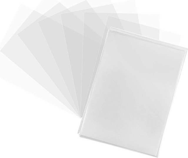 Transparente Kartenhüllen zum Sammeln und Aufbewahren von Sammelkarten, 100 Stück, B: 6,6 cm, H: 9,1 cm - Bild 1