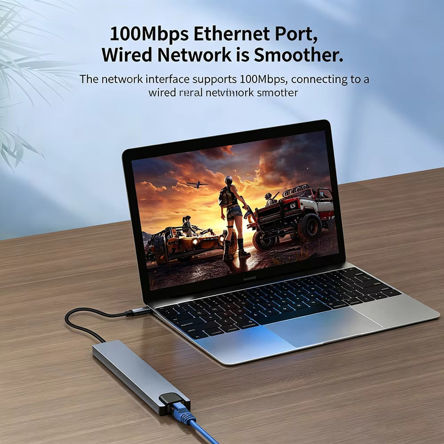 KEBIDUMEI 10-in-1 USB-C Dockingstation in Grau mit HDMI, USB 3.0 und RJ45 Ethernet Adapter - Bild 4