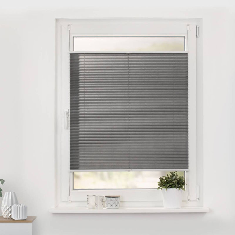 LICHTBLICK Plissee Klemmfix Single Pleat, Grau, B: 75 cm, H: 130 cm - Bild 5