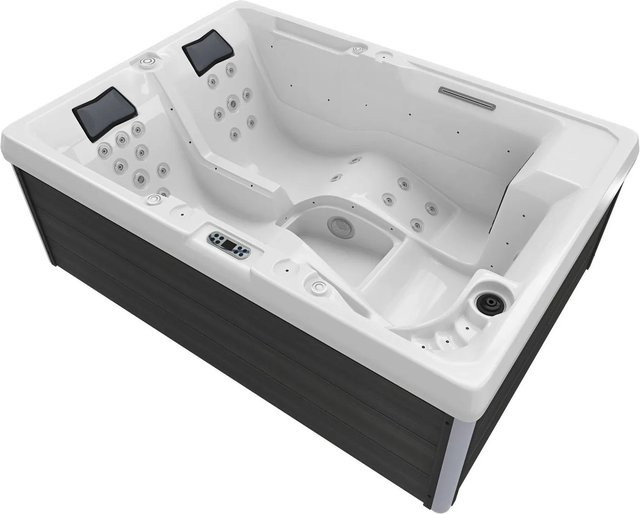 Tronitechnik Outdoor Whirlpool Spa Elba in Weiss mit Heizung, Hydromassage, Farblicht und Treppe, B/T: 210 x 150 cm - Bild 2