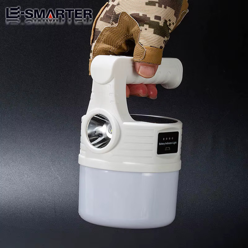 ESMARTER LED Solar Camping Lampe, wiederaufladbare tragbare Laterne für Outdoor, Angeln und Notfälle, Farbe: Weiß - Bild 5