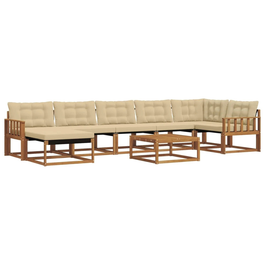 vidaXL Outdoor-Sofagarnitur 22-teilig aus Akazienholz mit Textilene-Polstern in Natur und Beige - Bild 2
