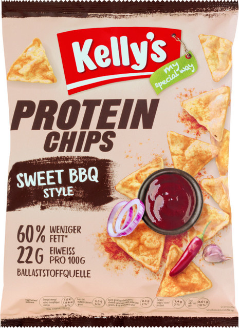 Kelly's Protein Chips Sweet BBQ Style 70 g - Bild 1