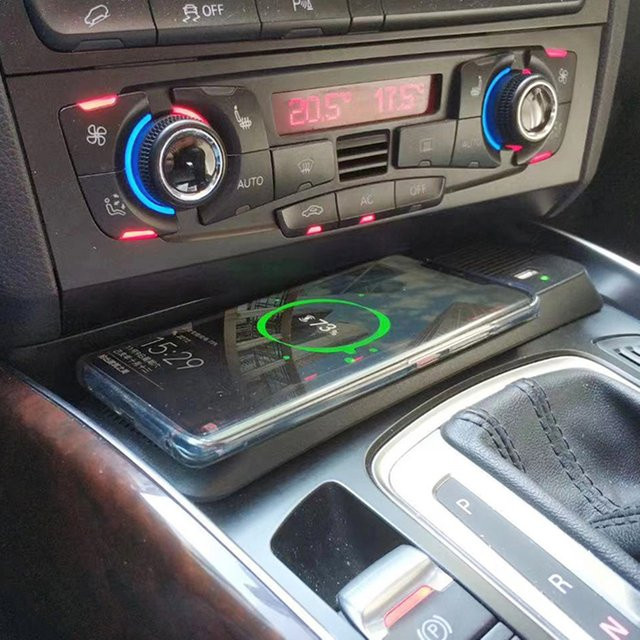 Carinway Kabelloses 15W Auto-Ladegerät und Ladehalterung in Schwarz für Audi A4 B8 B9 A4 Allroad A5 S5 RS5 Q5 SQ5 - Bild 1