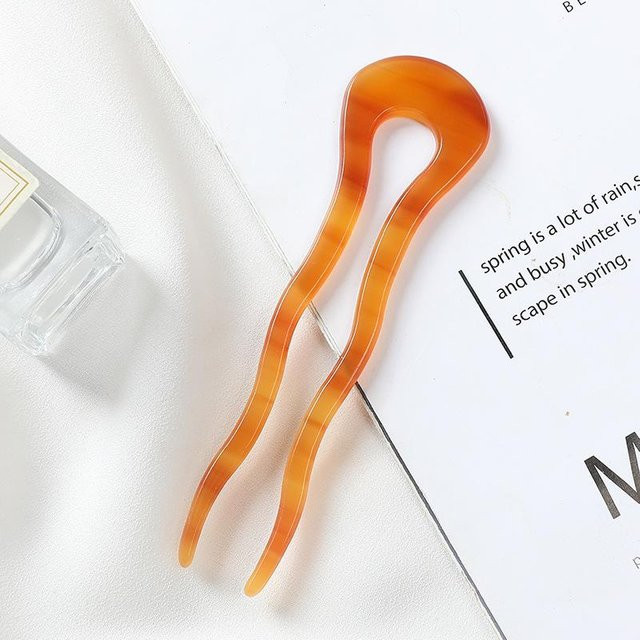 Haarstab Haarspange Acetat, Wellige U-förmige Haarnadel, Damen - Bild 1