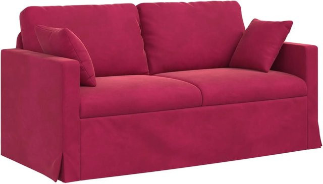 vidaXL Sofa in Weinrot mit Samtbezug und Metallrahmen, B/T/H: 158 x 78 x 80 cm - Bild 1