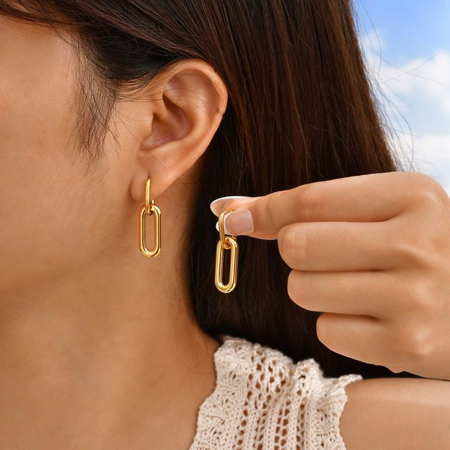 Myfresty Creolen Edelstahl, Gold, Damen - Bild 1