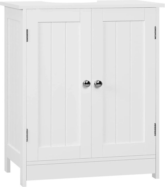 WOLTU Waschbeckenunterschrank in Weiß mit verstellbarem Einlegeboden und Scharniertüren, B/T/H: 60,0 x 30,0 x 50,0 cm - Bild 1