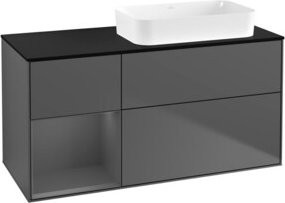 V&B Waschtischunterschrank Finion mit Regalfach links, Farbe Anthrazit, B: 120 cm, T: 60 cm - Bild 1