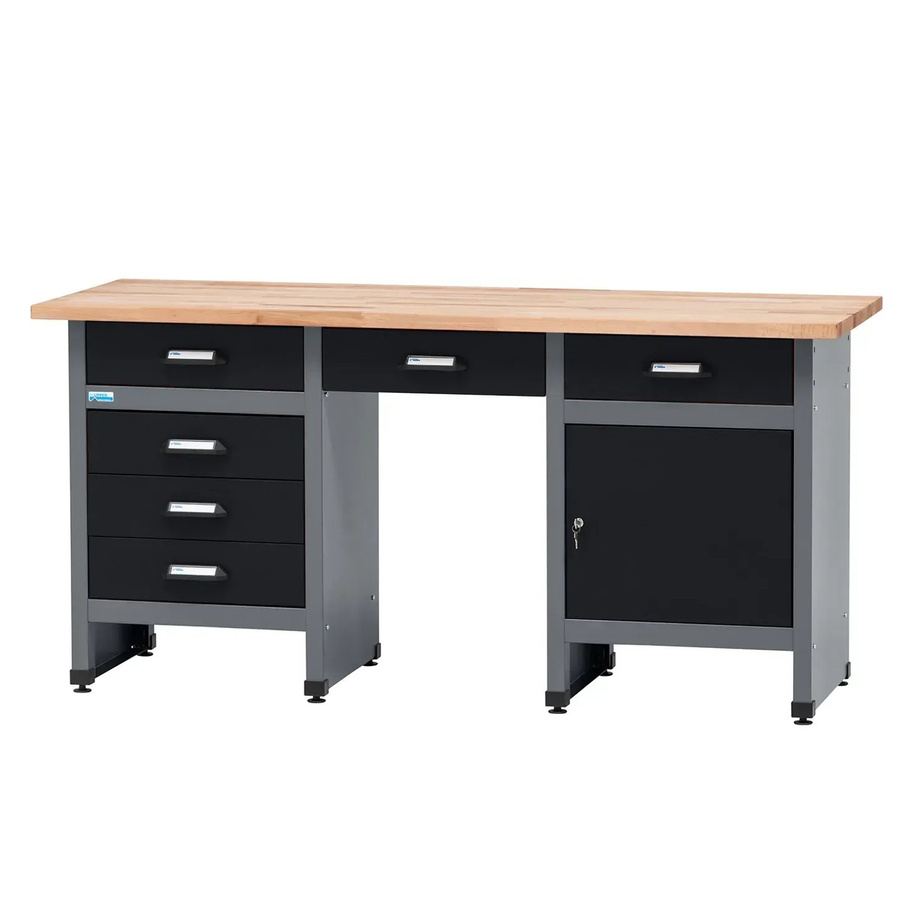Küpper Werkbank-Komplett-Set mit Lochwand in Schwarz, B: 170 cm, H: 84 cm, T: 60 cm - Bild 2