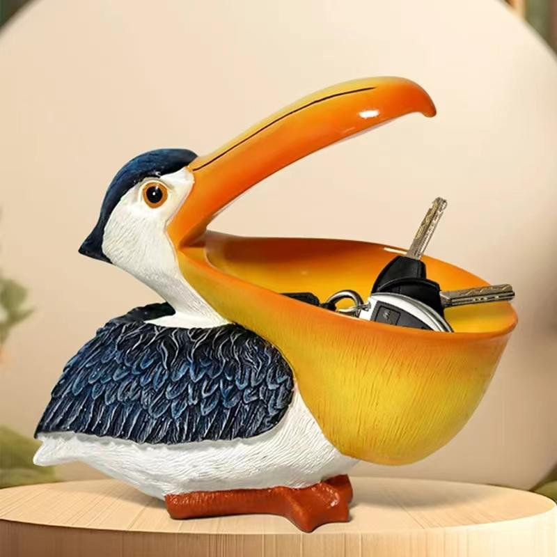 Kreative Pelikan Figur aus Harz als Tischdekoration für Wohnzimmer und Büro in Multicolour - Bild 2