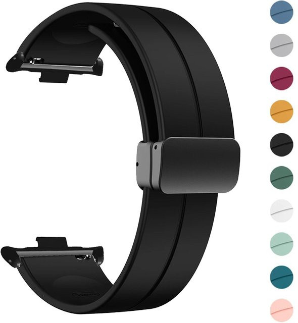 Xiaomi Uhrenarmband Silikon, Schwarz, Redmi Watch 6 5 4, Mi Band 9 Pro/8 Pro - Bild 1