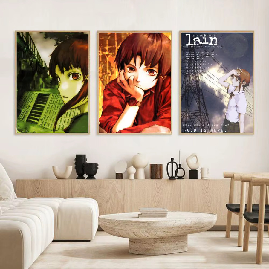Serielle Experimente L-Lain Poster Abstrakte Wandkunst in Schwarz und Mehrfarbig, Rechteckiges Wandbild aus Papier für dein Wohnzimmer oder Schlafzimmer - Bild 3