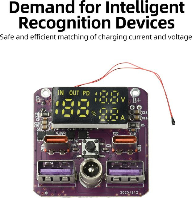 Aideepen 4S PD 100W Bidirektionales Schnelllademodul mit Lade- und Entladefunktion für Powerbank DIY, 20V 5A, mit Barrel-Plug-Anschluss - Bild 1
