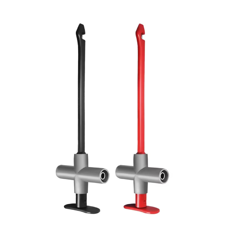 Cleqee P5010 Isolierte Prüfhakenklemmen Set, 2 Stück rote Piercing-Sonden mit Feder für 4-mm-Bananenstecker - Bild 2