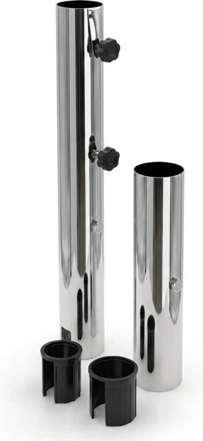 Osoltus Bodenhülse aus Edelstahl für Sonnenschirme und Wäschespinnen, Durchmesser: 63 mm, Farbe: Silber - Bild 1
