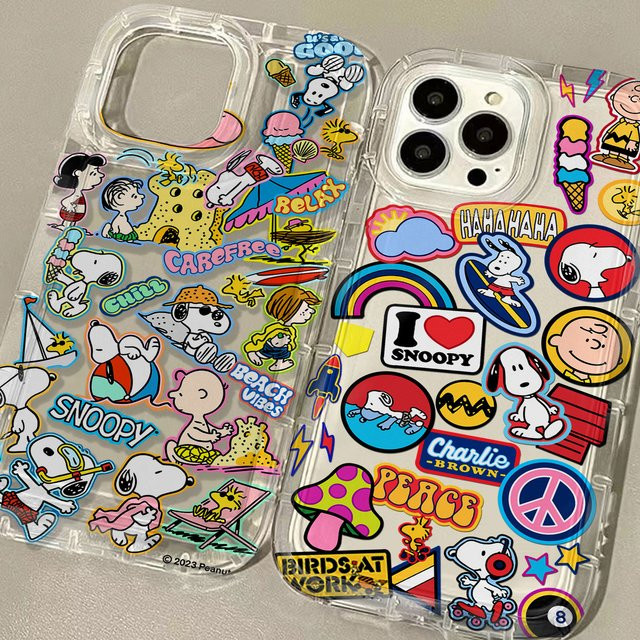 Handyhülle mit Cartoon Snoopys Design für Samsung Galaxy S25 S24 S23 S22 S21 S20 S10 Note20 FE Ultra Plus 4G 5G, Transparent - Bild 1