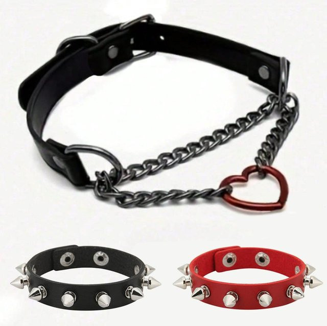 YIRAN Halsketten und Armbänder, Leder, Schwarz, Punk, Unisex - Bild 1
