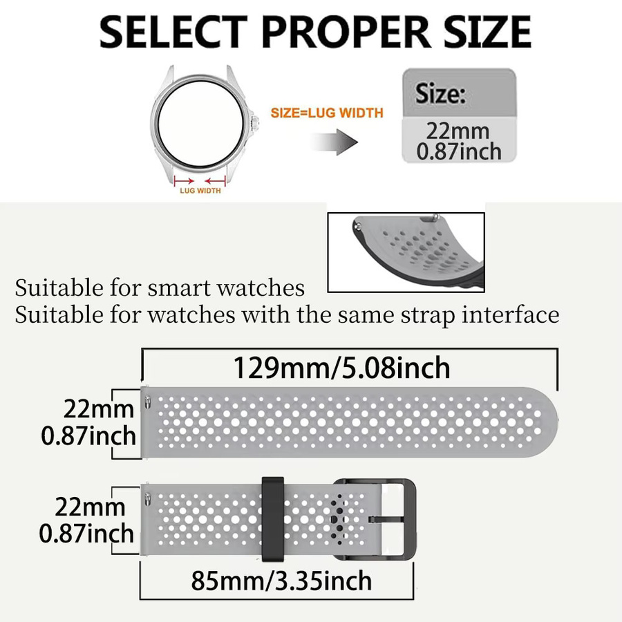 QCTOG Uhrenarmband Silikon, 22 mm, multicolor - Bild 2
