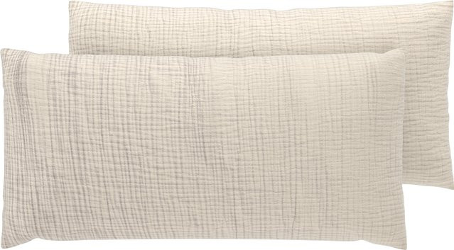 LIVARNO Musselin-Kissenbezüge, 2 Stück, Beige, B/H: 40 x 80 cm - Bild 1