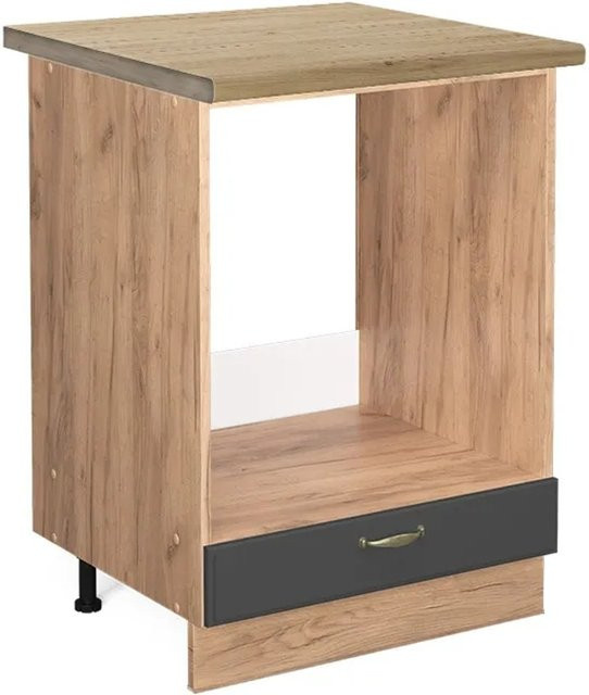 Vicco Herdbauschrank Fame-Line Anthrazit-Gold Eiche, Breite: 60 cm, Höhe: 82 cm, Tiefe: 60 cm - Bild 1