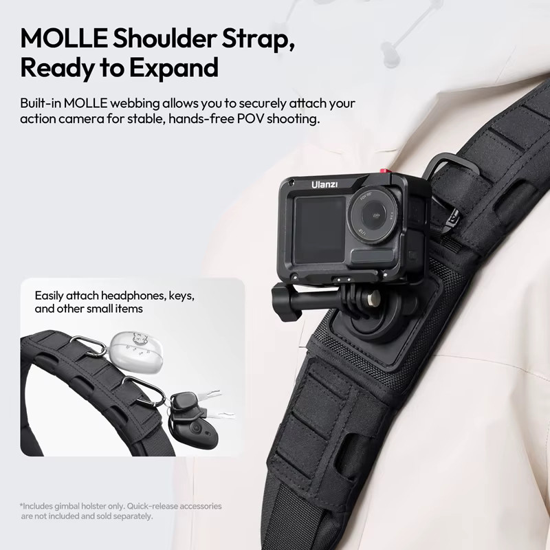 Ulanzi CB01 Kamera-Gimbal-Holster Dreipunkt-Trageriemen in Schwarz für DJI RS 4 Pro und DJI Mini RS 3 Mini Stabilisatoren - Bild 2