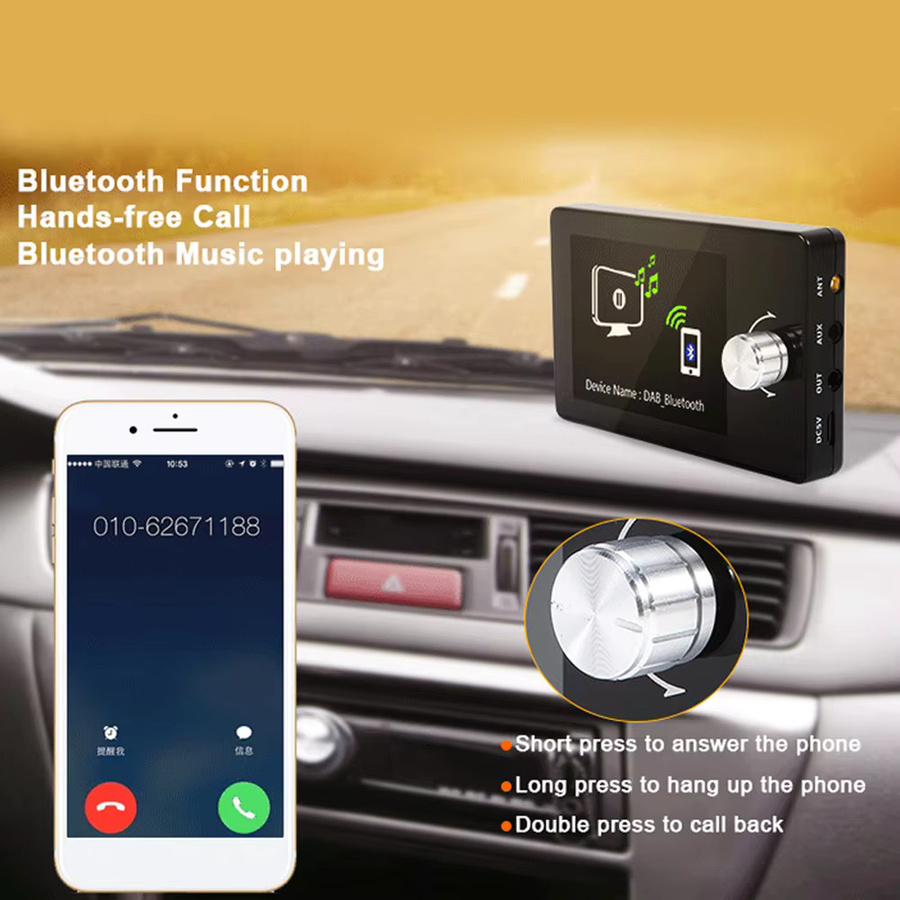 Icreative Digitaler DAB/DAB+ Radio Empfänger mit 2,8-Zoll-Farbbildschirm für europäische Autos, FM-Transmitter, MP3 und AUX, Schwarz - Bild 3