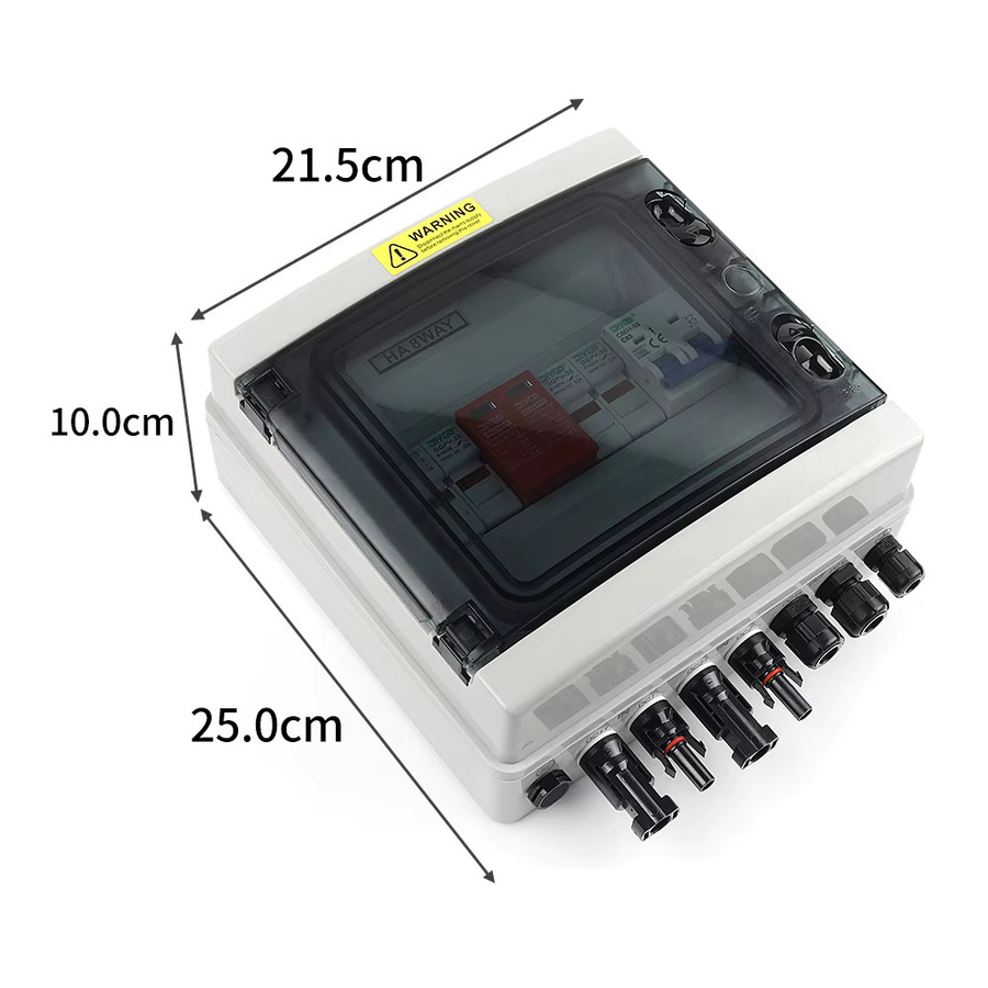 DIY GO PV Combiner Box Solar Photovoltaik mit 2 Eingängen und 1 Ausgang, IP65 wasserdicht, DC 500 V, inklusive Blitzschutz SPD und Sicherung MCB - Bild 4