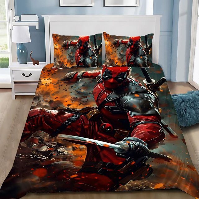 Wolverine Bettwäsche-Set von Monika Chen mit Bettbezug und Kissenbezug in Rot, B/H: 135 x 200 cm - Bild 1
