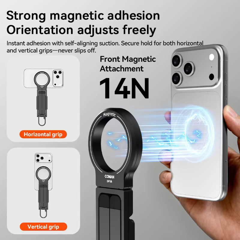 COMAN DP58 Magnetisches Smartphone-Stativ aus Aluminium in Schwarz für iPhone und Samsung mit MagSafe Kompatibilität - Bild 5