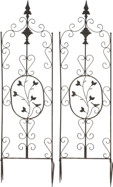 DELUKE Rankgitter FALK 2er Set aus Metall in Bronze mit antiker Patina als Rankhilfe für Kletterpflanzen im Garten, B: 35 cm, H: 122 cm - Bild 1