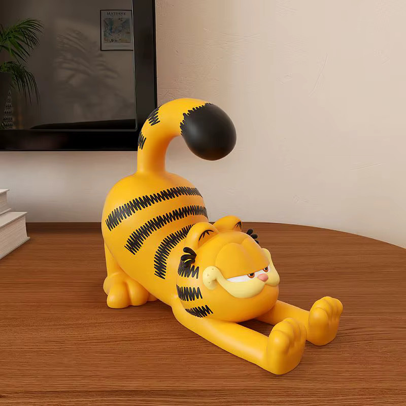 Garfield Handy- und Tablet-Ständer aus Kunstharz in Orange gestreift als niedliche Kawaii-Deko für deinen Schreibtisch - Bild 3