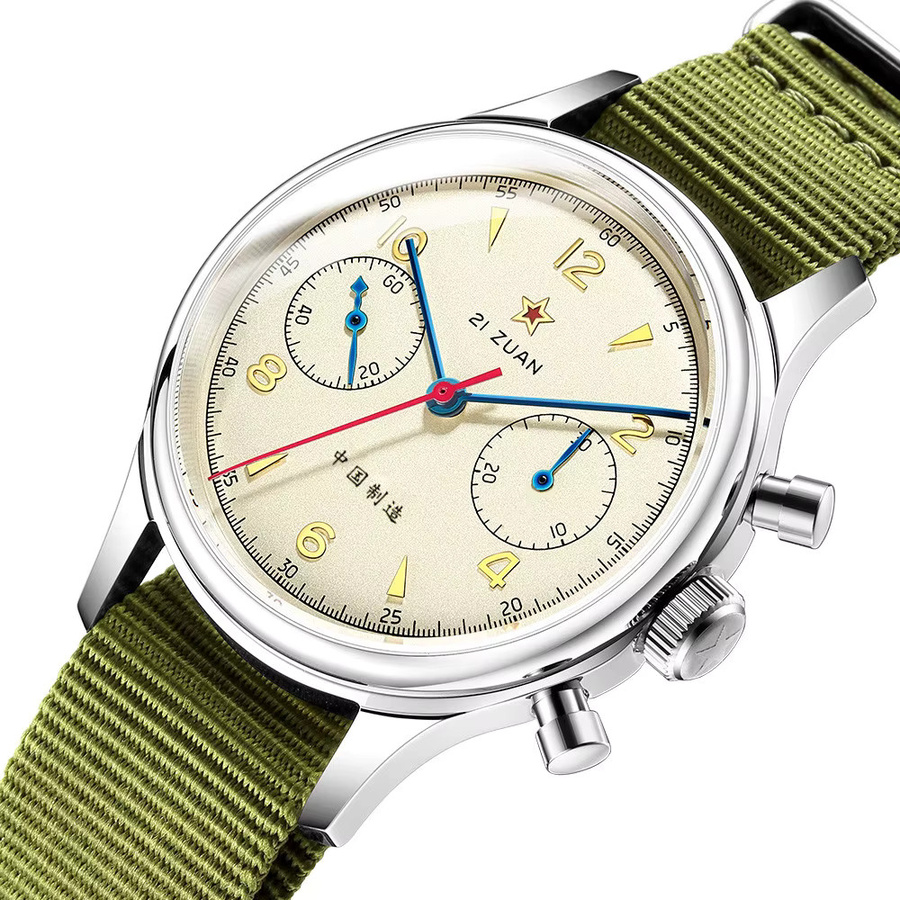 Red Star Chronograph, Handaufzug, Edelstahl, Saphirglas, 38 mm, Herren - Bild 6